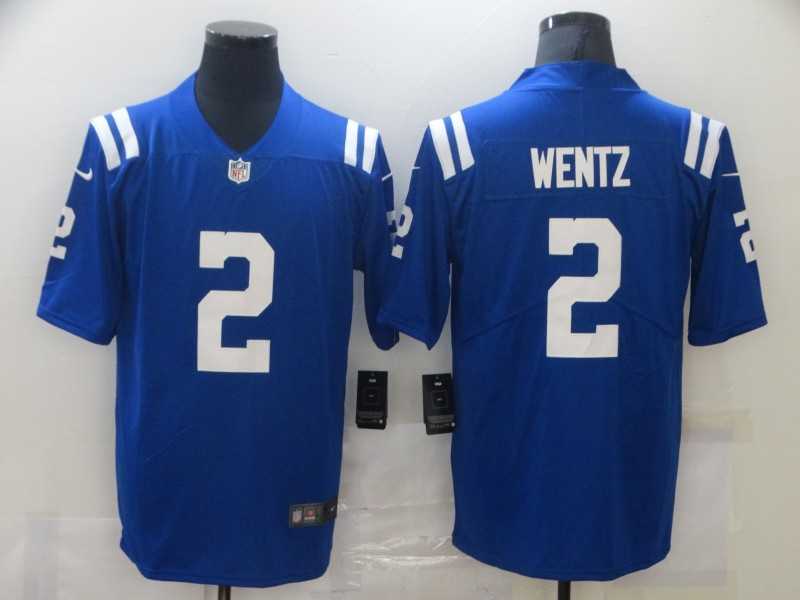 Men Indianapolis Colts 2 Wentz Blue Nike Vapor Untouchable Limited NFL Jerseys